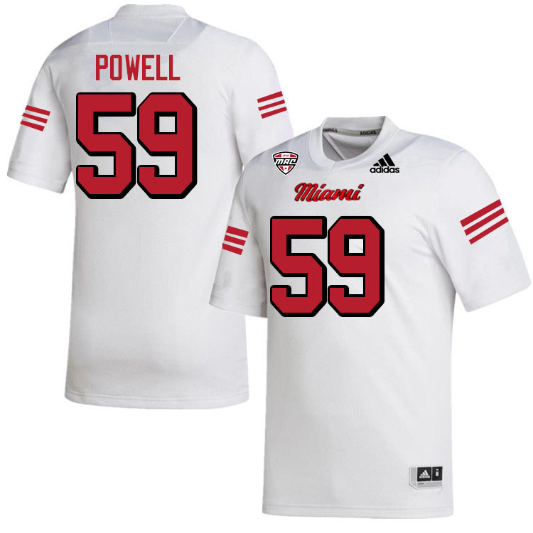 Miami University Redhawks #59 Hudson Powell College Football Jerseys Stitched-White